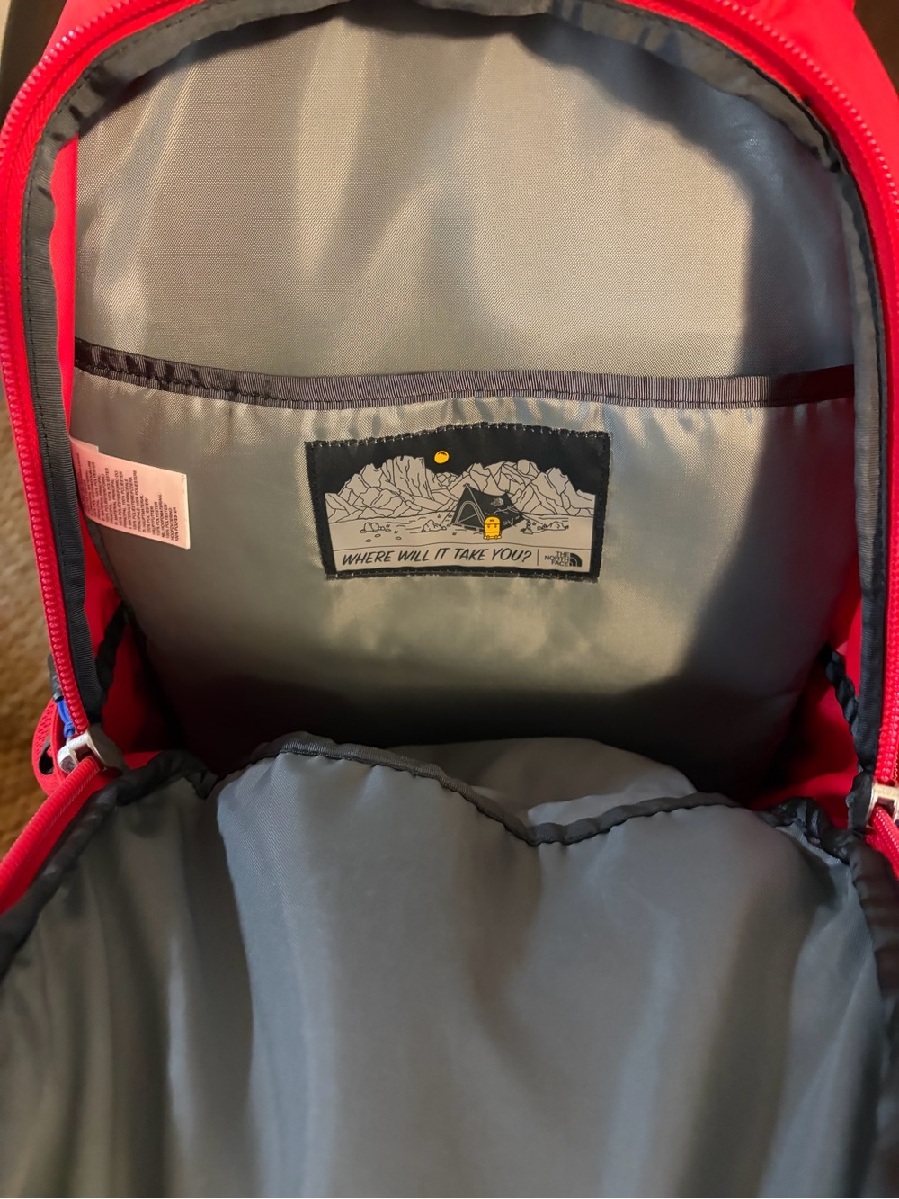 The North Face Jester Backpack - Red with White Bungee - Picture 4 of 6